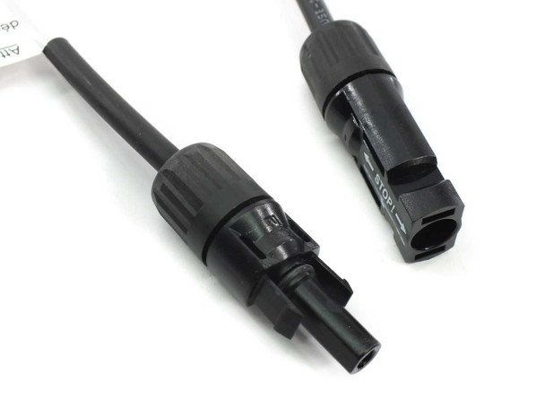 Onamba PVU-B48-022 MC4 connector close-up — male and female MC4 connector ends on 14AWG PV wire