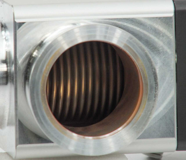 VAT 26432-KA41-0001 — side port view showing bellows closing spring coil inside KF40 flange opening