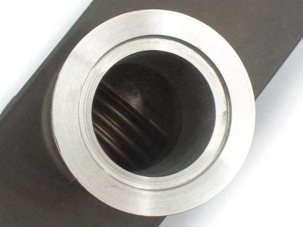 Key High Vacuum Products BL162 valve – close-up top view of 1-5/8 in. KF25 port opening showing internal gate and sealing surface