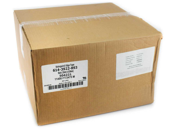 Quanex Solargain 614-3922-893 edge tape sealed carton box label showing 11400 ft 3475 m