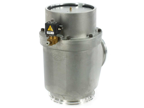 VAT Series 26 HV angle valve – right-side view showing VAT logo on body and solenoid actuator assembly with N-7510-102 label