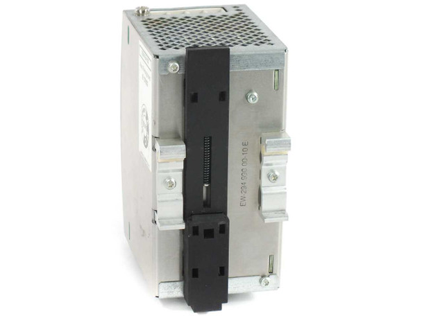Sola SDN 4-24-100 — rear view showing DIN rail mounting clip and bracket hardware
