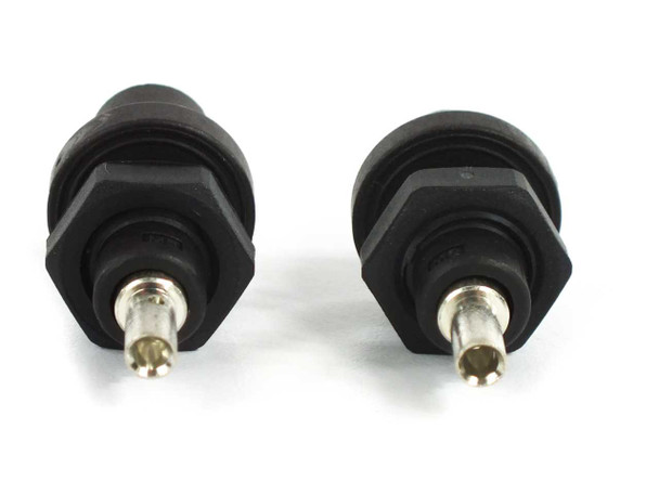 Multi-Contact MC3 PV-ADBP male connectors showing silver pin contacts protruding from black body with hex nut