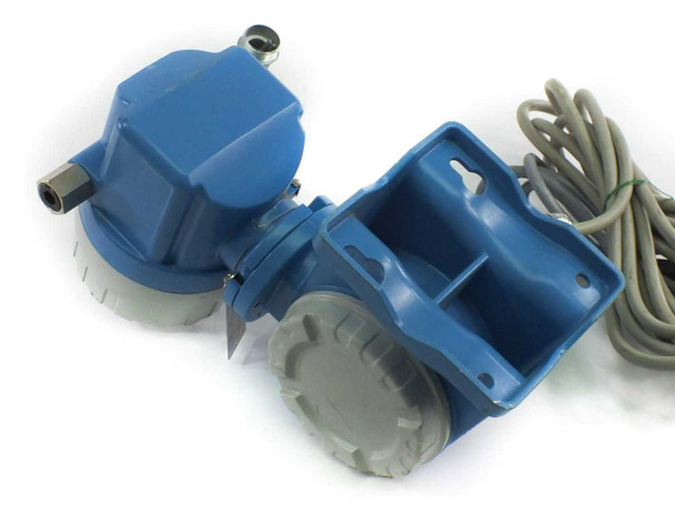 Endress+Hauser Promag 10 transmitter housing with access cover removed and Promag W sensor showing coaxial cable connection port