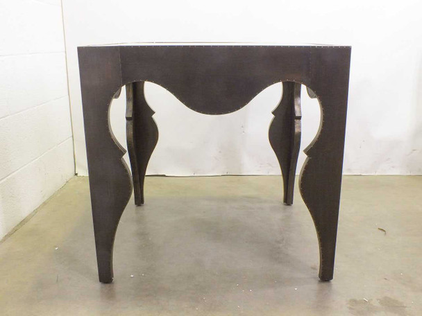 Artistica 126-260 Van Cleef End Table – rear view showing carved Moroccan-style apron and tapered legs