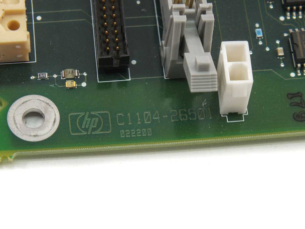 HP C1104-66501 – close-up of HP logo and part number C1104-26501 silkscreen with date code 022200
