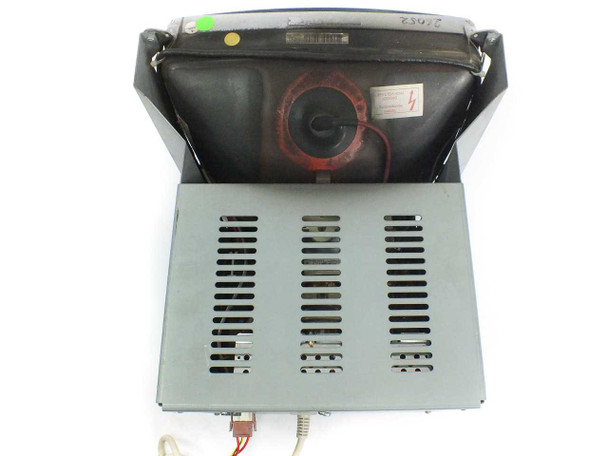 Lucius & Baer CC15V-NET CRT monitor top view with display tilted back exposing CRT tube and chassis internals