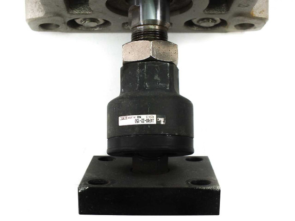 SMC JAF80-22-150 floating joint close-up – label showing model number JAF80-22-150, M22x1.5 thread, Made in Japan, SMC logo