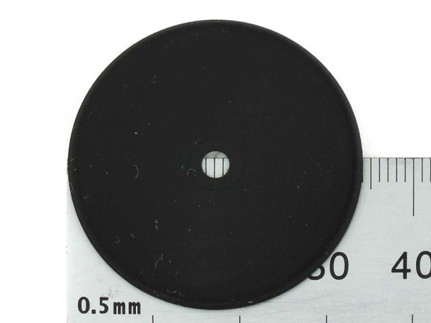 3M Easi-Air 7282 inhalation valve disc rear face with ruler showing approximately 34 mm diameter