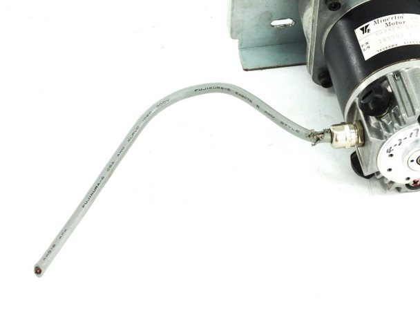 Yaskawa UGRMEM-04MSY41 servo motor assembly showing cut power cable lead extending from motor body
