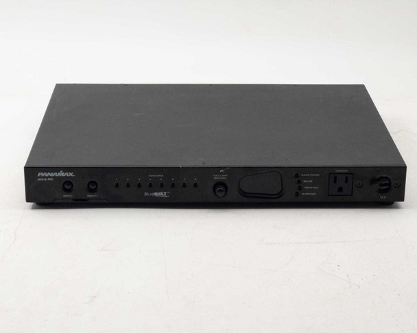 Panamax M4315-PRO power conditioner – straight-on front panel view showing circuit breaker and front outlet