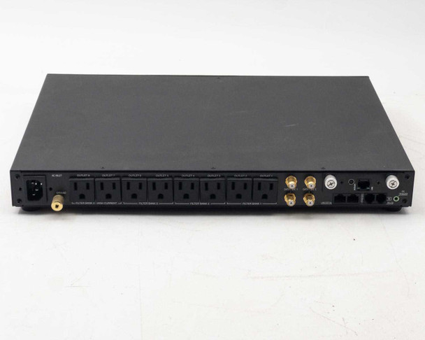 Panamax M4315-PRO rear panel full view showing all 8 outlets, IEC inlet, ground, and signal protection ports