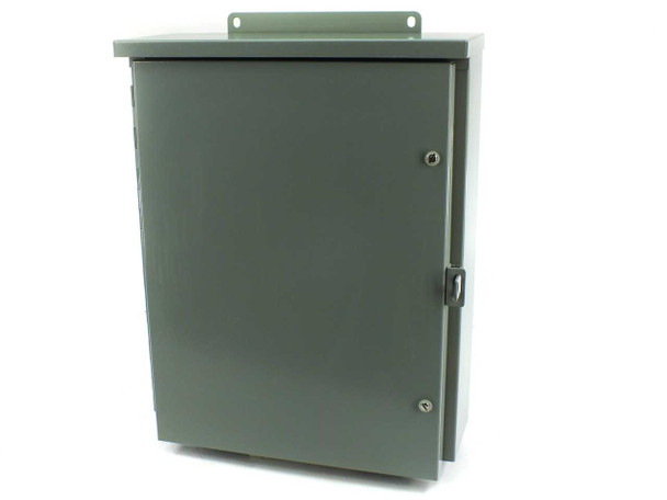 Rittal Electromate E20R166HCR Industrial Control Panel Enclosure – front exterior view, door closed, olive gray finish