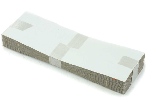 Pack of 25 Uni-Solar AF5 4218FG flexible solar cells bundled together, showing stainless steel backing side stacked in a lot