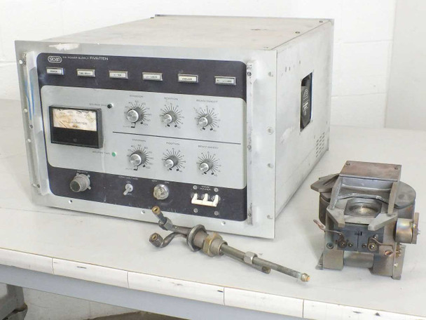 Sloan Five/Ten E.B. Power Supply front panel with multi-pocket evaporator assembly and feedthrough hardware on workbench