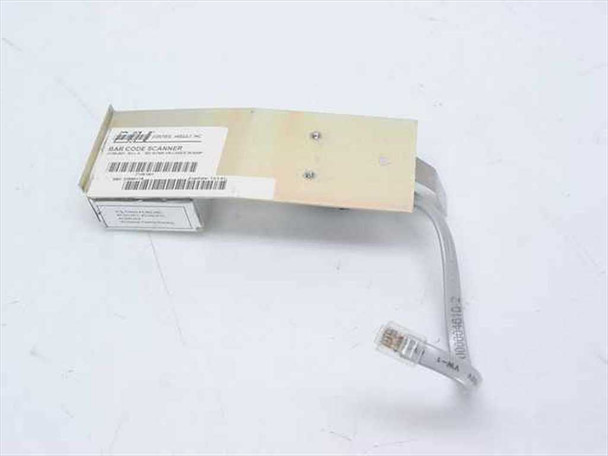 Control Module Inc 2108-001 laser scanner — top-down view of full assembly showing metal bracket, PCB, scan engine, and RJ cable