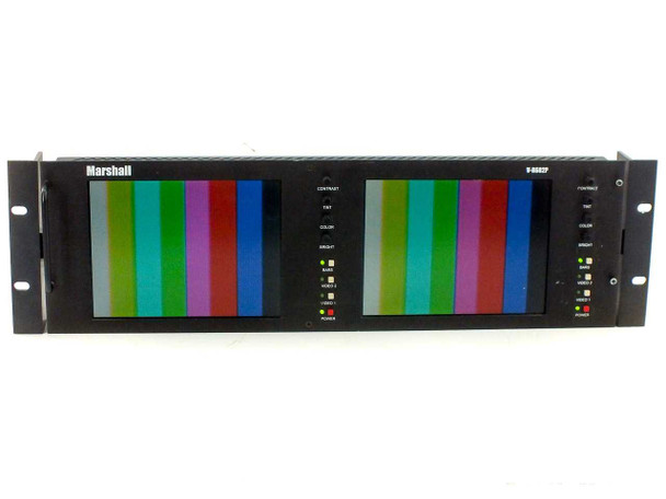 Marshall V-R682P Dual Panel 6.8" LCD Monitor 19" Rack Mount - No Power Supply