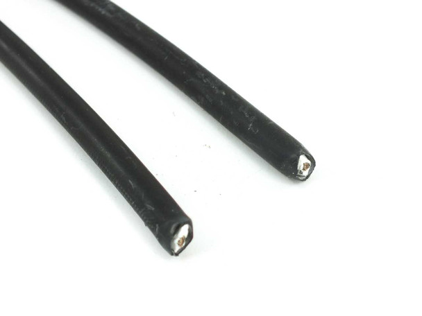 Both cable ends shown flush-cut with white insulation layer visible beneath black jacket