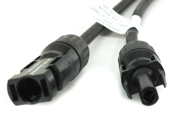 Staubli MC4 male and female connector ends side by side showing pin and socket contacts