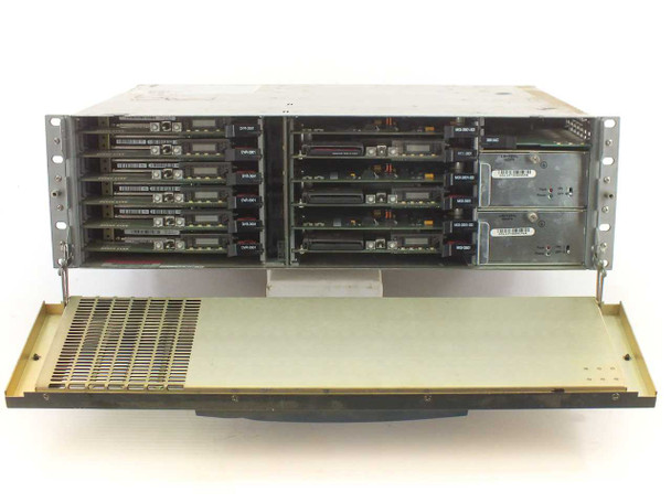 Leitch FR-3923 NEO Frame Synchronizer – full system front view with card modules installed and front access panel lowered