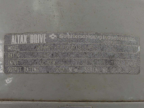 Sumitomo CNHMO5 ALTAX Hoist Gearbox with Induction Motor, Sprocket, and Chain
