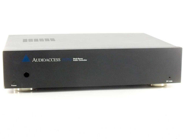 Audio Access PX-700 Multi-Room Audio Controller — front panel view showing power button, PC Link port, and brushed black chassis