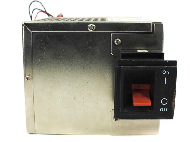 IBM 6447192 AT power supply — right side panel view showing stainless steel enclosure and large black On/Off rocker switch with red actuator labeled On/Off
