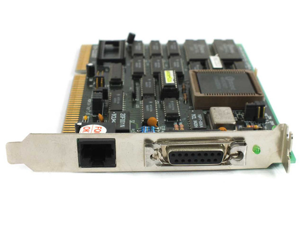 Danpex EN-2200T bracket view showing BNC coax port and DB-25 connector with green LED indicator