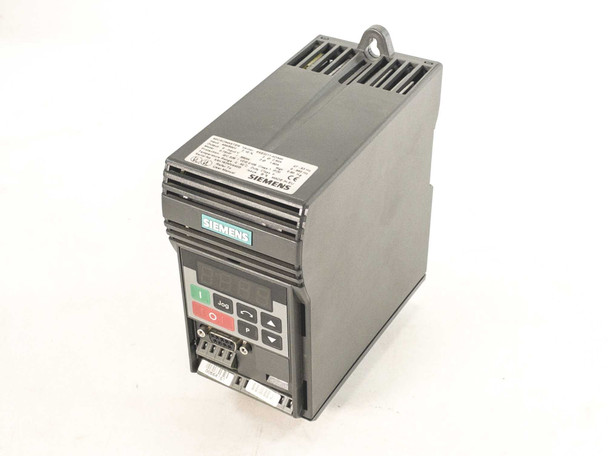 Siemens 6SE3211-4DA40 Micromaster Vector Drive – front-left three-quarter view showing front panel controls and Siemens logo