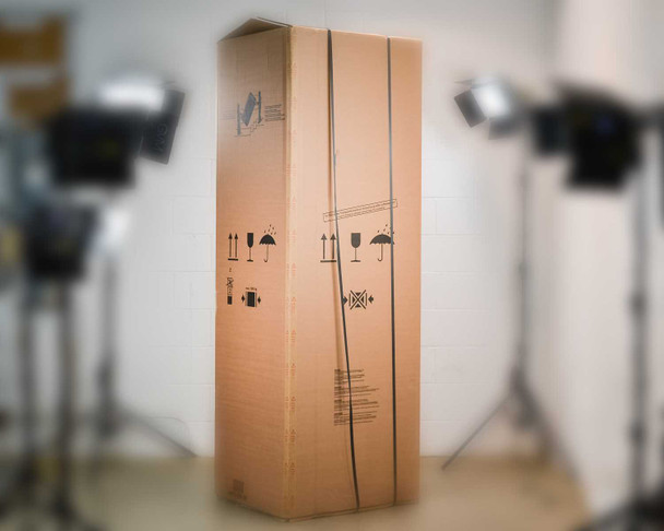 Liebherr CS 1321 bottom freezer refrigerator — front view of original shipping box