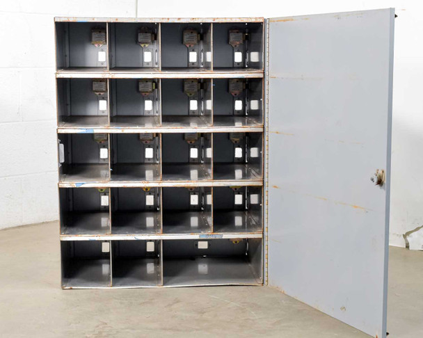 Salsbury 3620 mailbox interior view – door open showing empty mail compartments with rear-load lock mechanisms