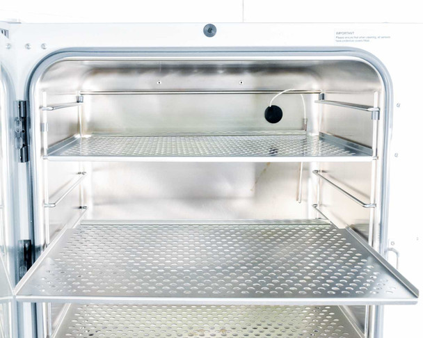 Galaxy 170R chamber interior — top view showing IR CO2 sensor probe and shelf rails