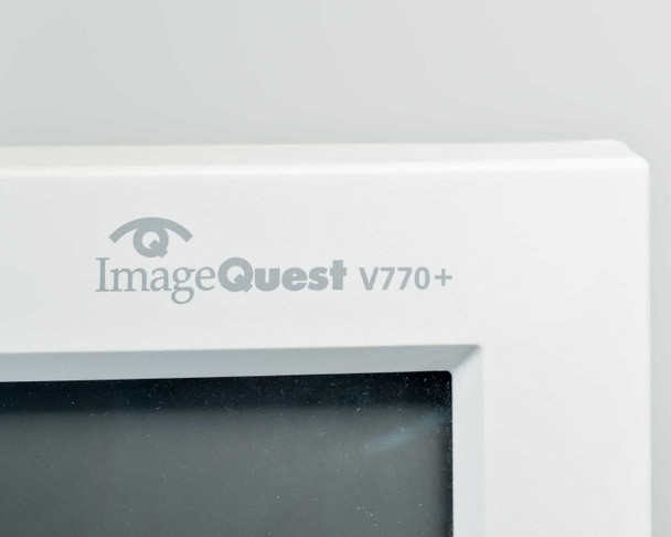 Hyundai ImageQuest V770+ CRT monitor front bezel close-up showing ImageQuest V770+ logo