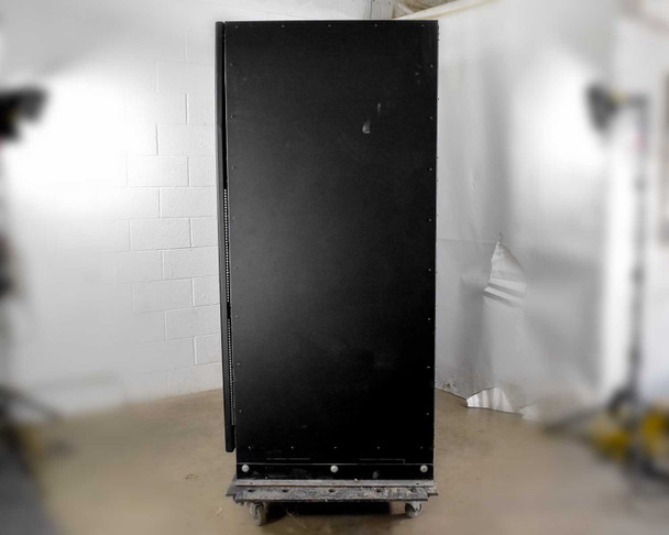 Eaton 9395-275 UPS right side panel view showing black cabinet exterior on steel pallet