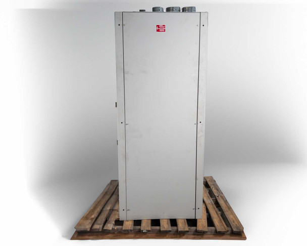 Best Power Technology transfer switch right side panel view showing ventilation louvers and conduit knockouts