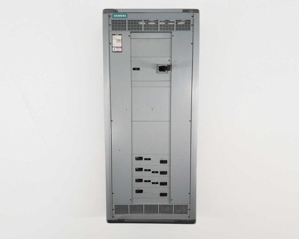 Siemens 60-36555-H20 1000A switchboard – straight-on front view showing complete dead-front enclosure with rating label and lower breaker modules