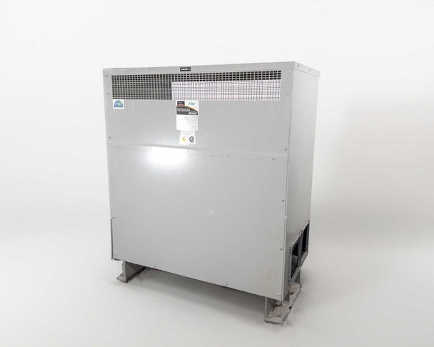 Powersmiths K-Star 300KVA dry-type transformer – 3/4 front-left view showing ventilated top grille and rating plate labels