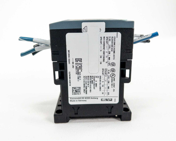 Siemens 3RT2018-1BB41 contactor – side rating plate showing CSA/UL/AQME certifications and North American spec table