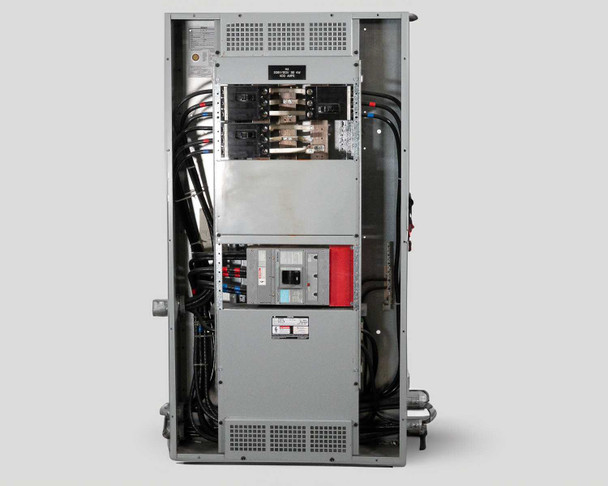 Siemens S4C60JX400FBS Panelboard – interior view with door open showing main breaker and branch breakers