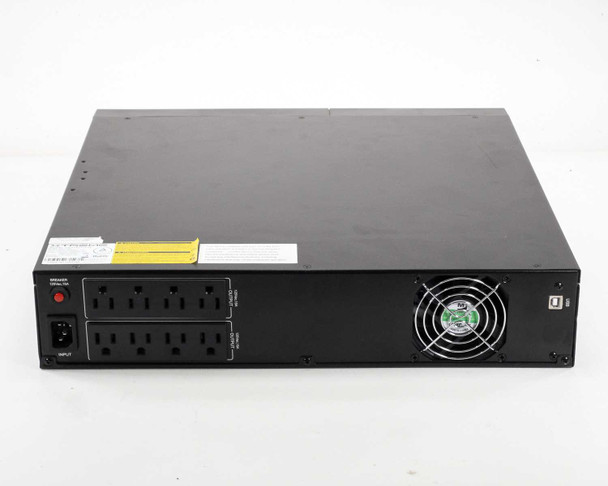 Xtreme Power Conversion V80-1500 UPS – full rear panel view showing outlet banks, rear fan, and IEC input
