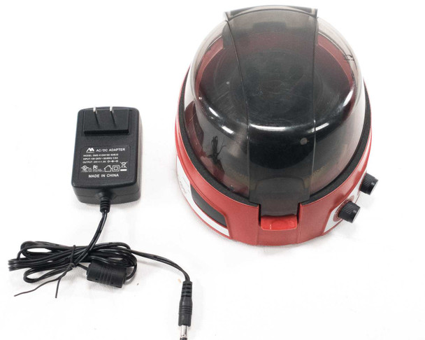 CAPP Rondo CR-68X microcentrifuge shown beside included AC/DC power adapter