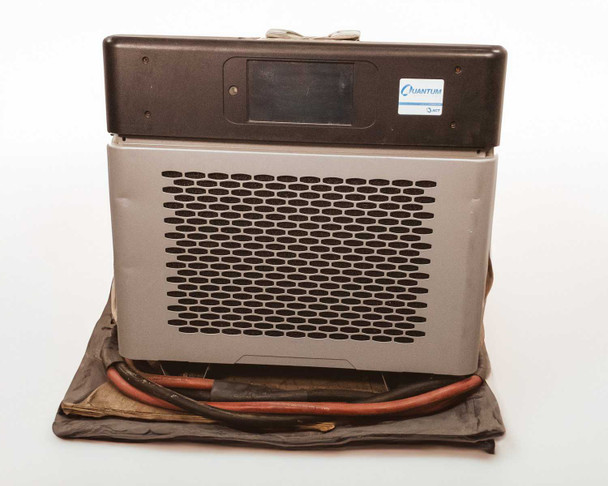 ACT Quantum Q6-48-240-480 48V forklift battery charger – front and left side view with output cable