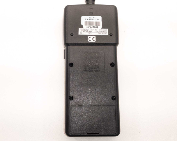 Fisherbrand Traceable S11120 bottom view showing model label S11120, serial number sticker, CE marking, and battery compartment