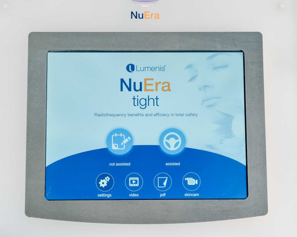 Lumenis NuEra Tight touchscreen NuEra tight home splash screen with not-assisted and assisted mode buttons