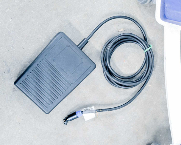 Pollogen Legend+ foot pedal with long cable and proprietary connector — accessory included with unit