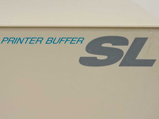 Buffalo Printer Buffer SL – close-up of top-panel product label reading 'PRINTER BUFFER SL' in blue lettering