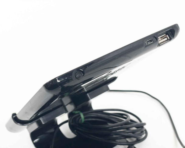 Hanna HI2040-01 edge meter side profile showing micro-USB and USB-A ports on the top edge of the meter body seated in cradle