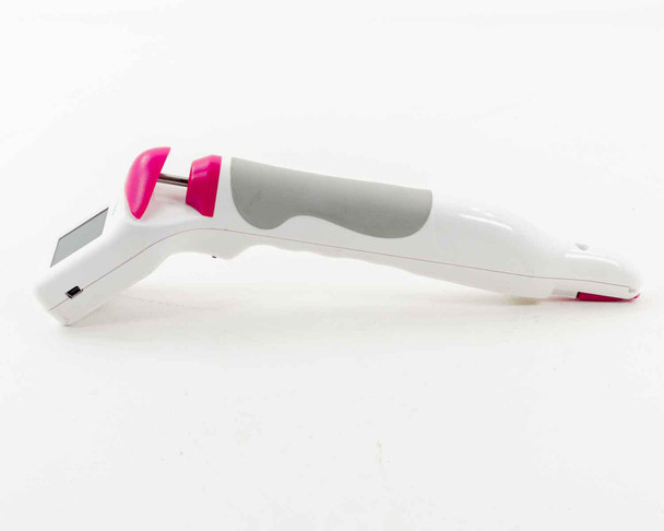 Millipore Scepter PHCC00000 – left-side profile view showing full wand body, toggle button/dial controls, and padded gray handle grip