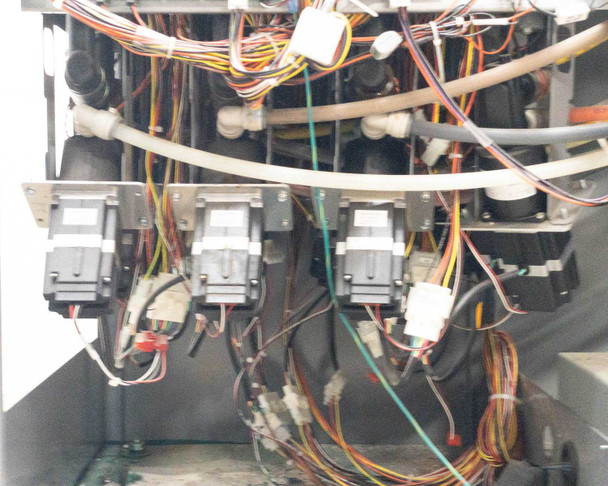 Accutinter 1600HS additional stepper motor and pump assemblies – wiring harness and tubing routing in lower cabinet
