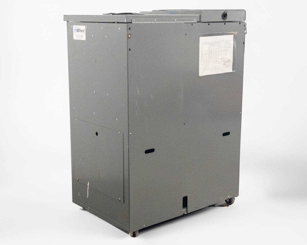 Accutinter 1600HS – rear 3/4 view from opposite side showing Fluid Management label and overall cabinet condition